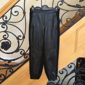 BAILEY/44  FAUX LEATHER AND SPANDEX PANTS